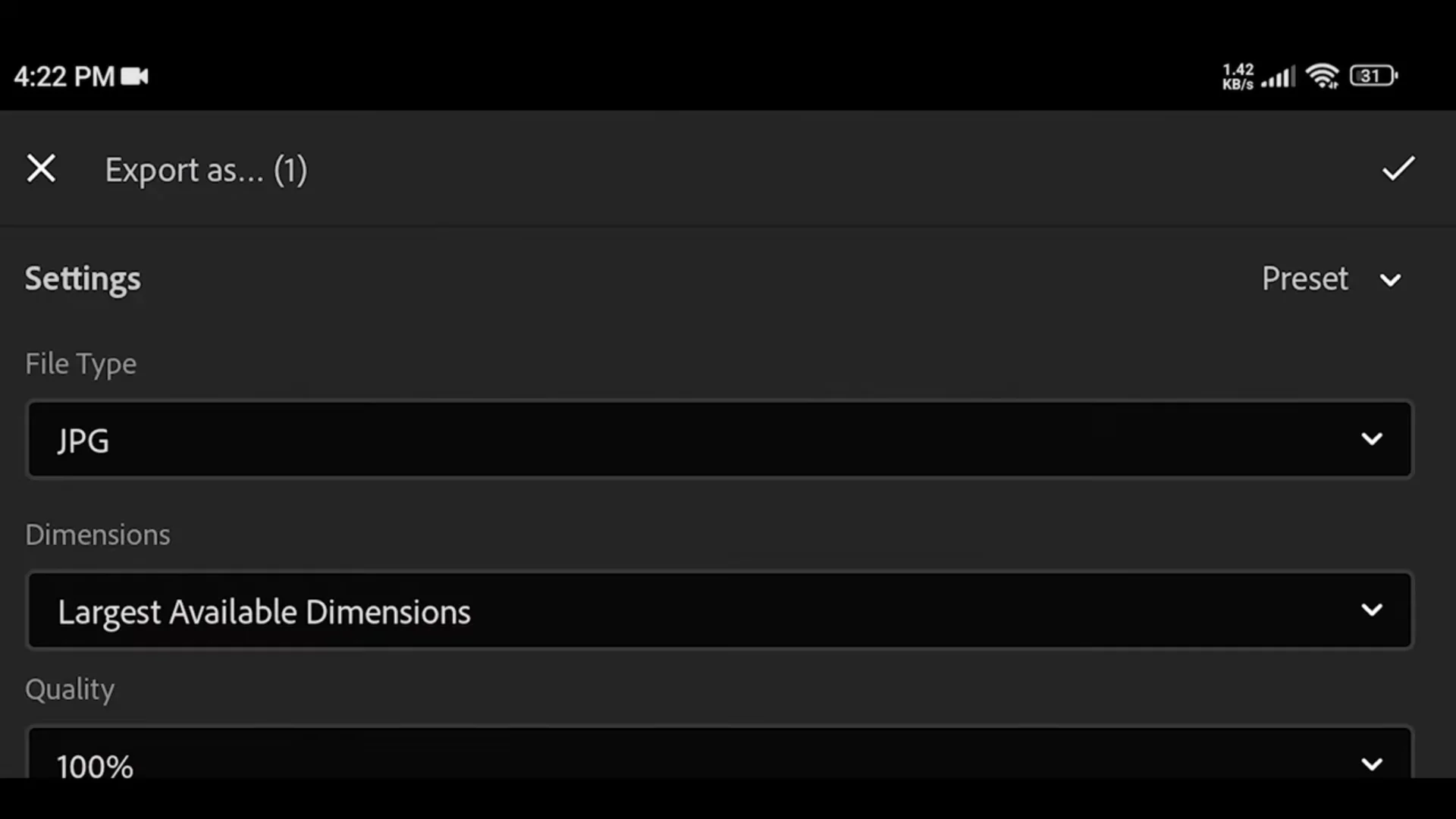 Export lightroom