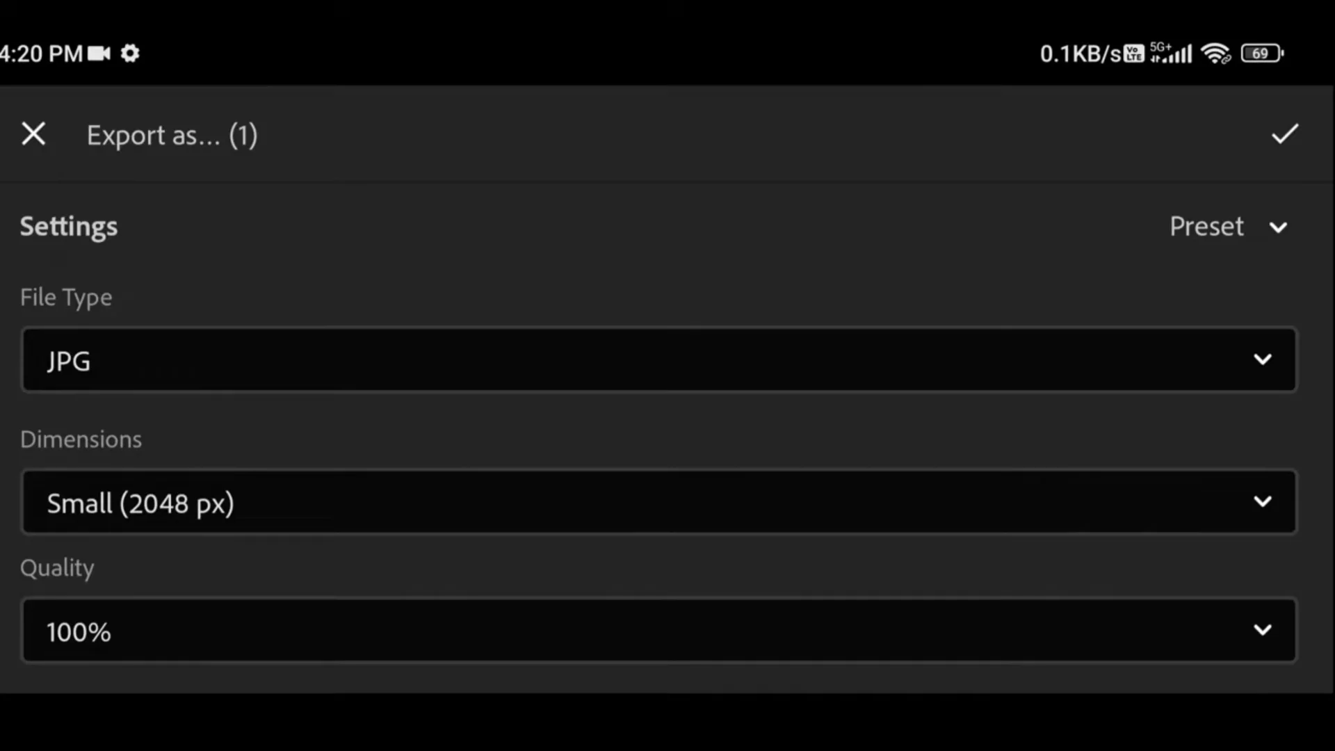 Export lightroom